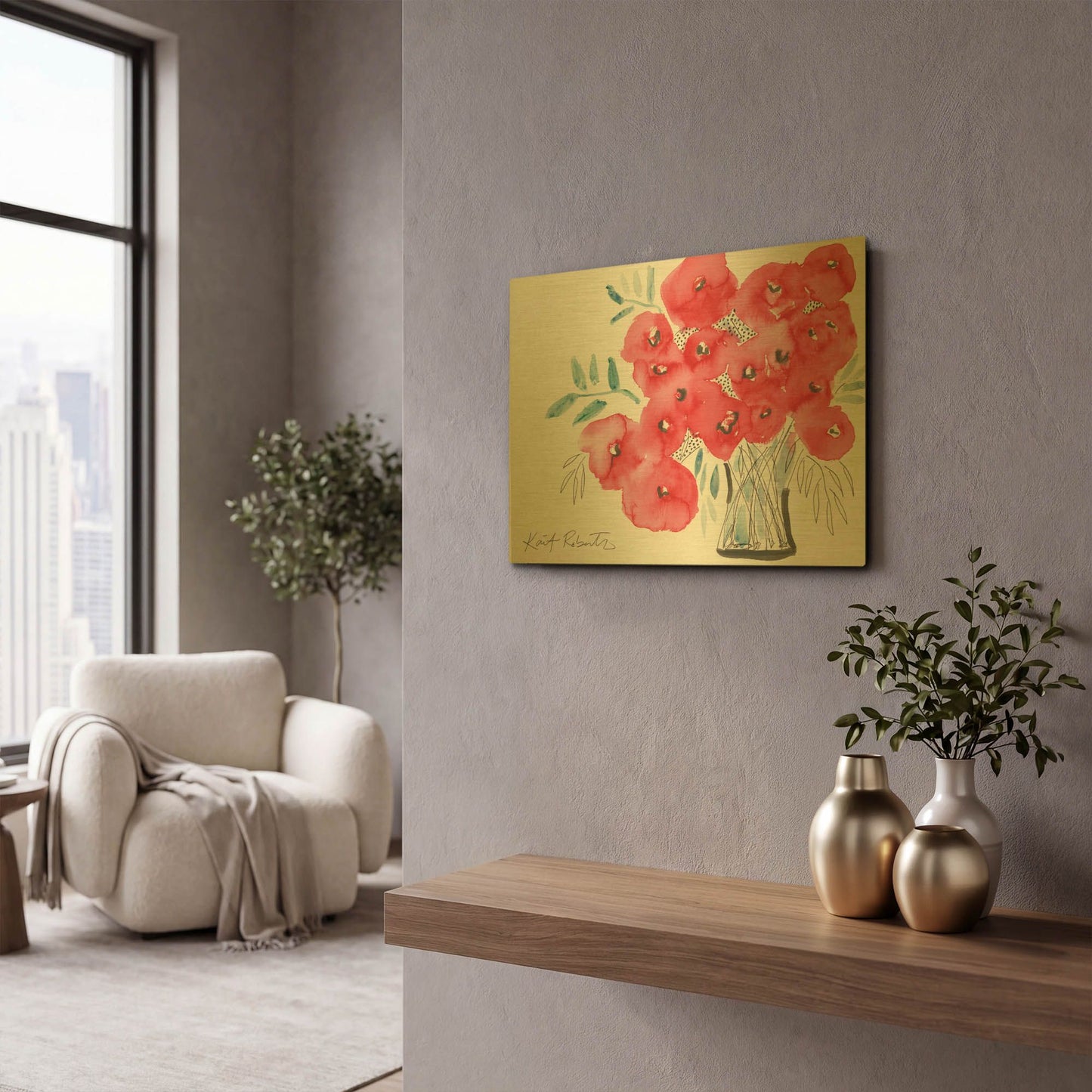 'Delighted in the Light' By Kait Roberts Gold Metal Wall Art