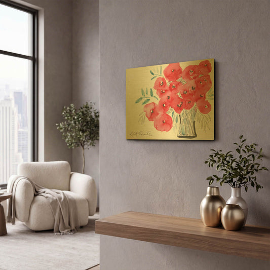 'Delighted in the Light' By Kait Roberts Gold Metal Wall Art