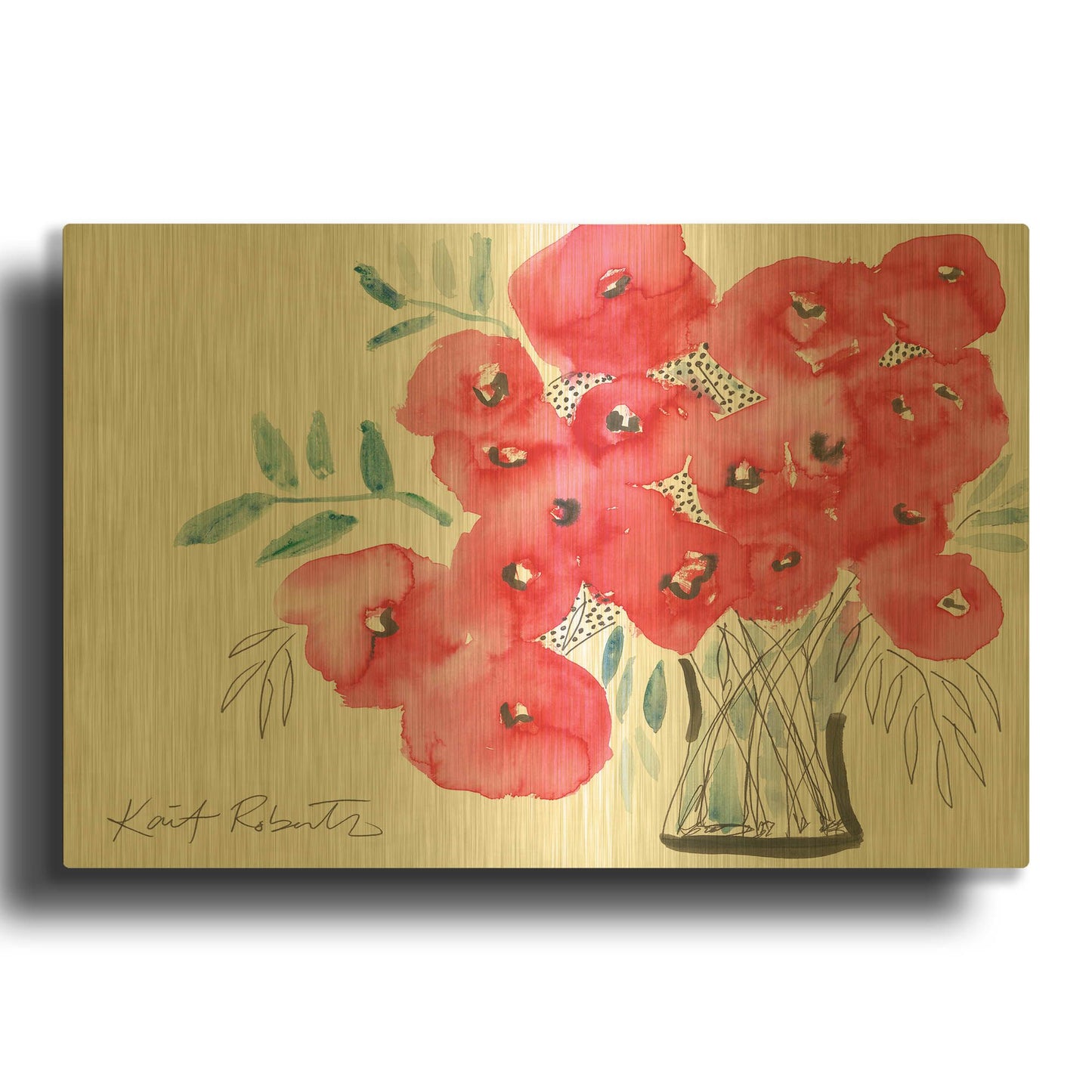 'Delighted in the Light' By Kait Roberts Gold Metal Wall Art
