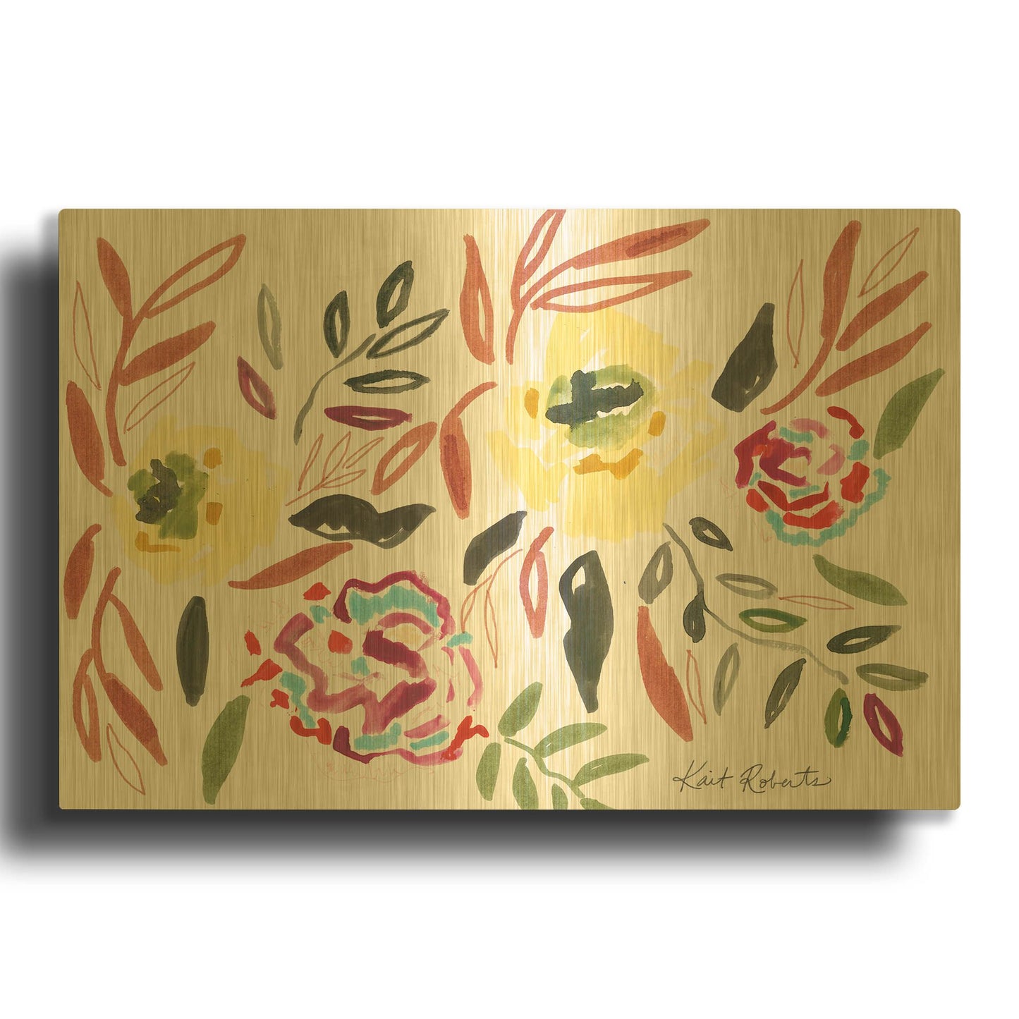 'Lipstick and Lemon' By Kait Roberts Gold Metal Wall Art