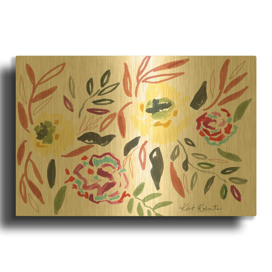 'Lipstick and Lemon' By Kait Roberts Gold Metal Wall Art