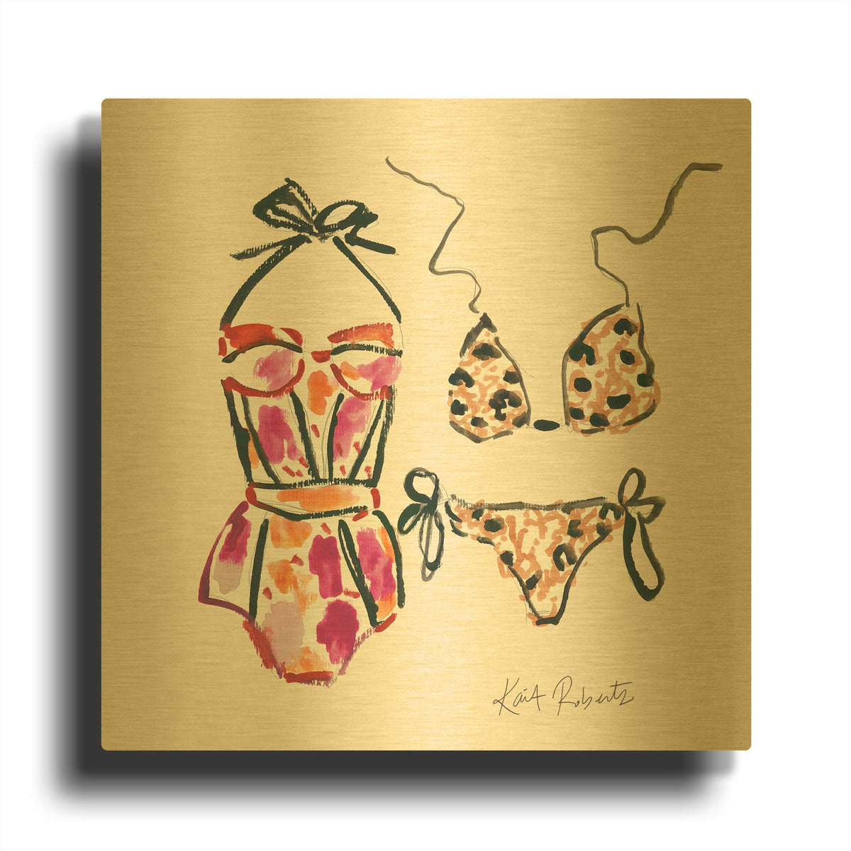 'Vacation Ready' By Kait Roberts Gold Metal Wall Art