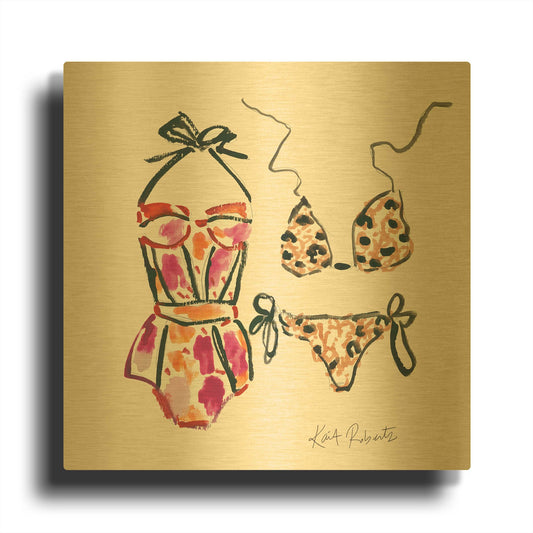 'Vacation Ready' By Kait Roberts Gold Metal Wall Art