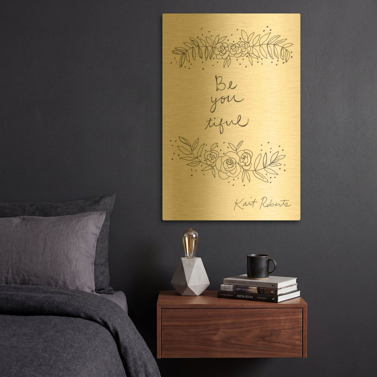 'Be-You-Tiful' By Kait Roberts Gold Metal Wall Art