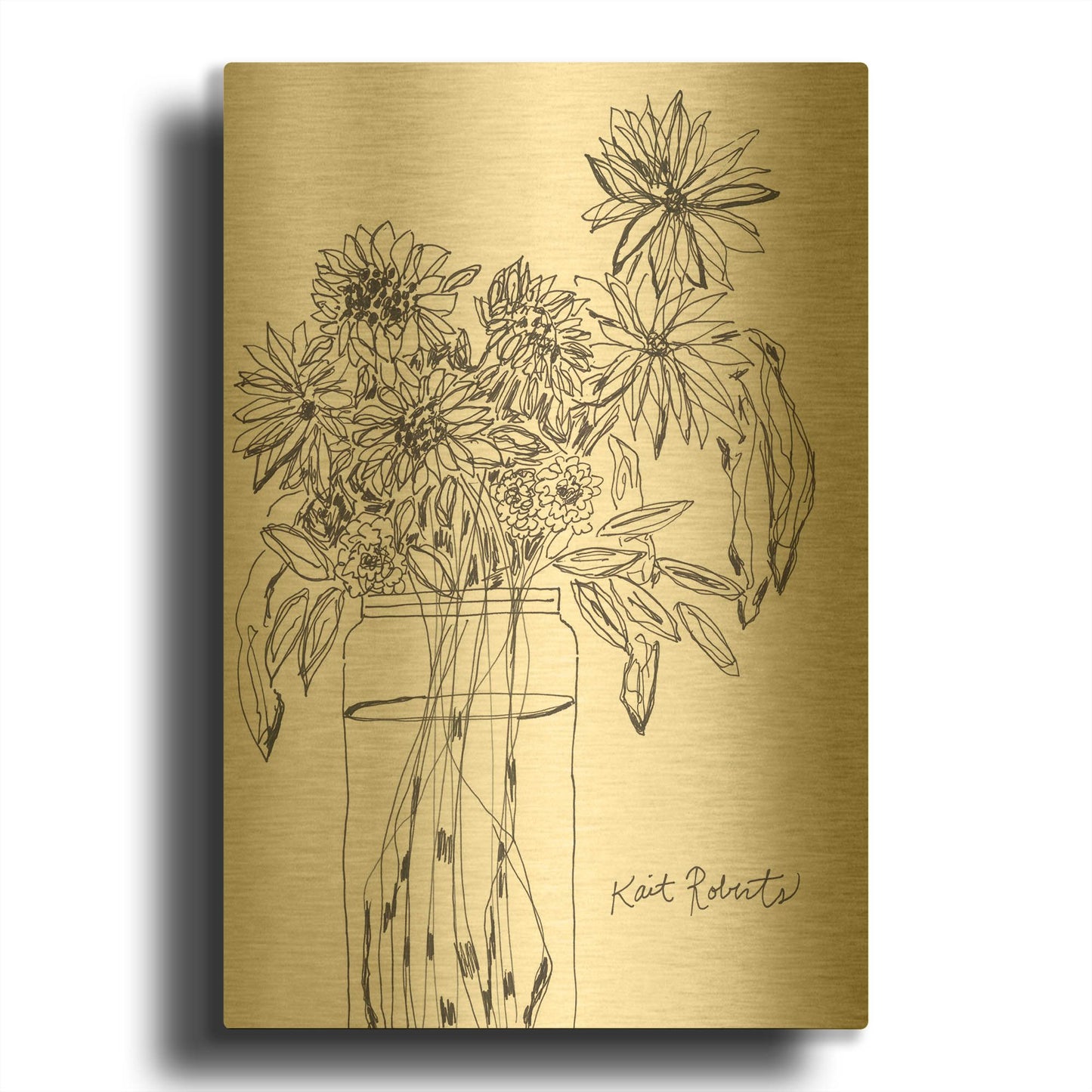 'Farm Grower' By Kait Roberts Gold Metal Wall Art