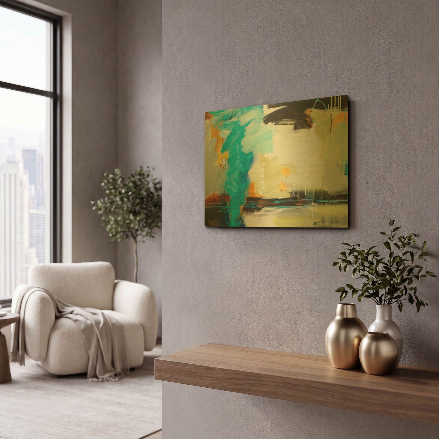 'Coast' By Ira Ivanova Gold Metal Wall Art