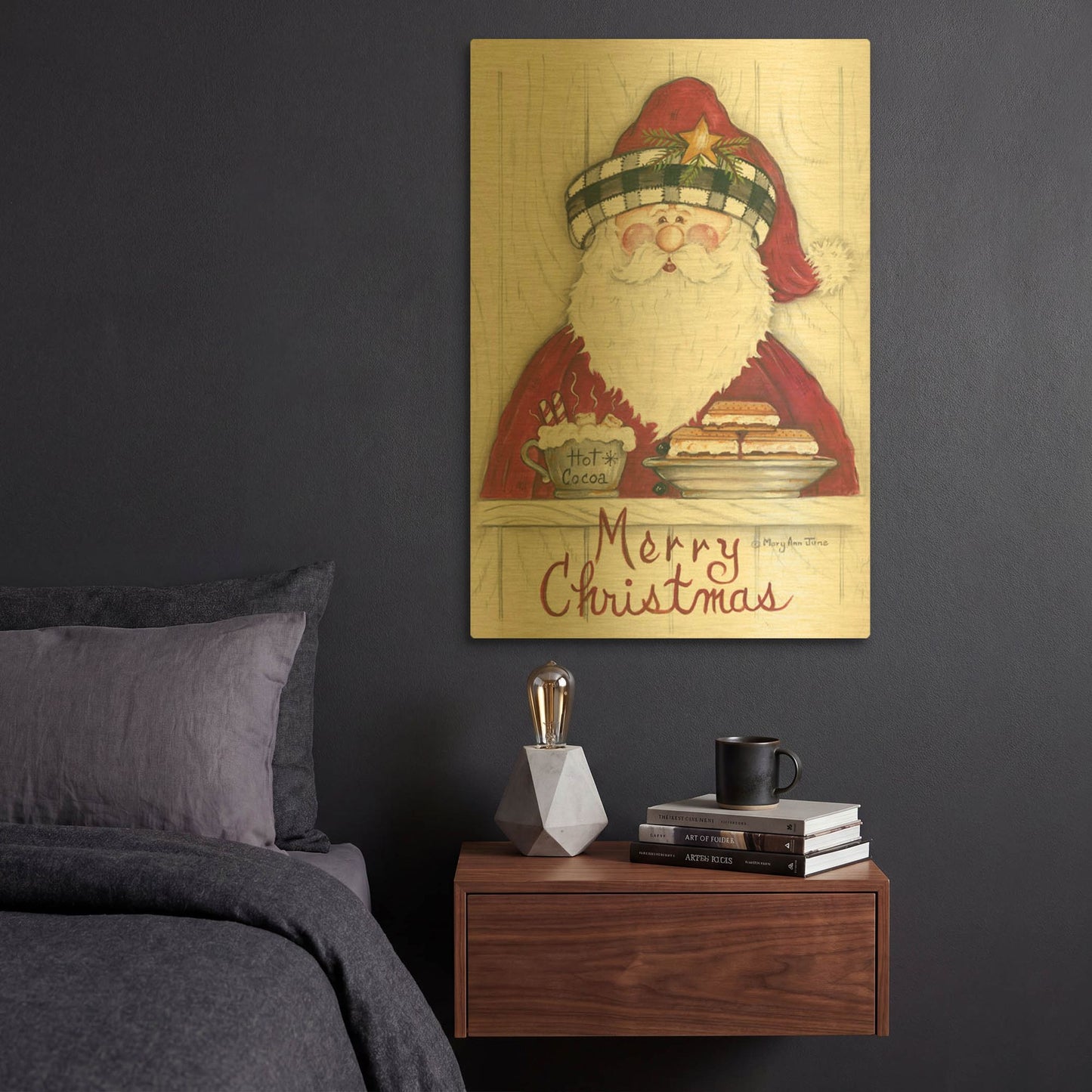 'Jolly St. Nick' By Mary Ann June Gold Metal Wall Art