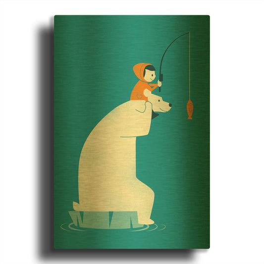 'Dinner for Two' By Jay Fleck Gold Metal Wall Art