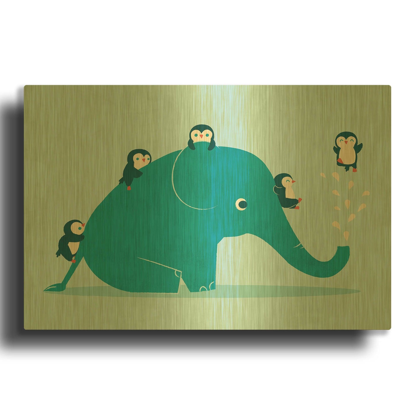 'Waterslide' By Jay Fleck Gold Metal Wall Art