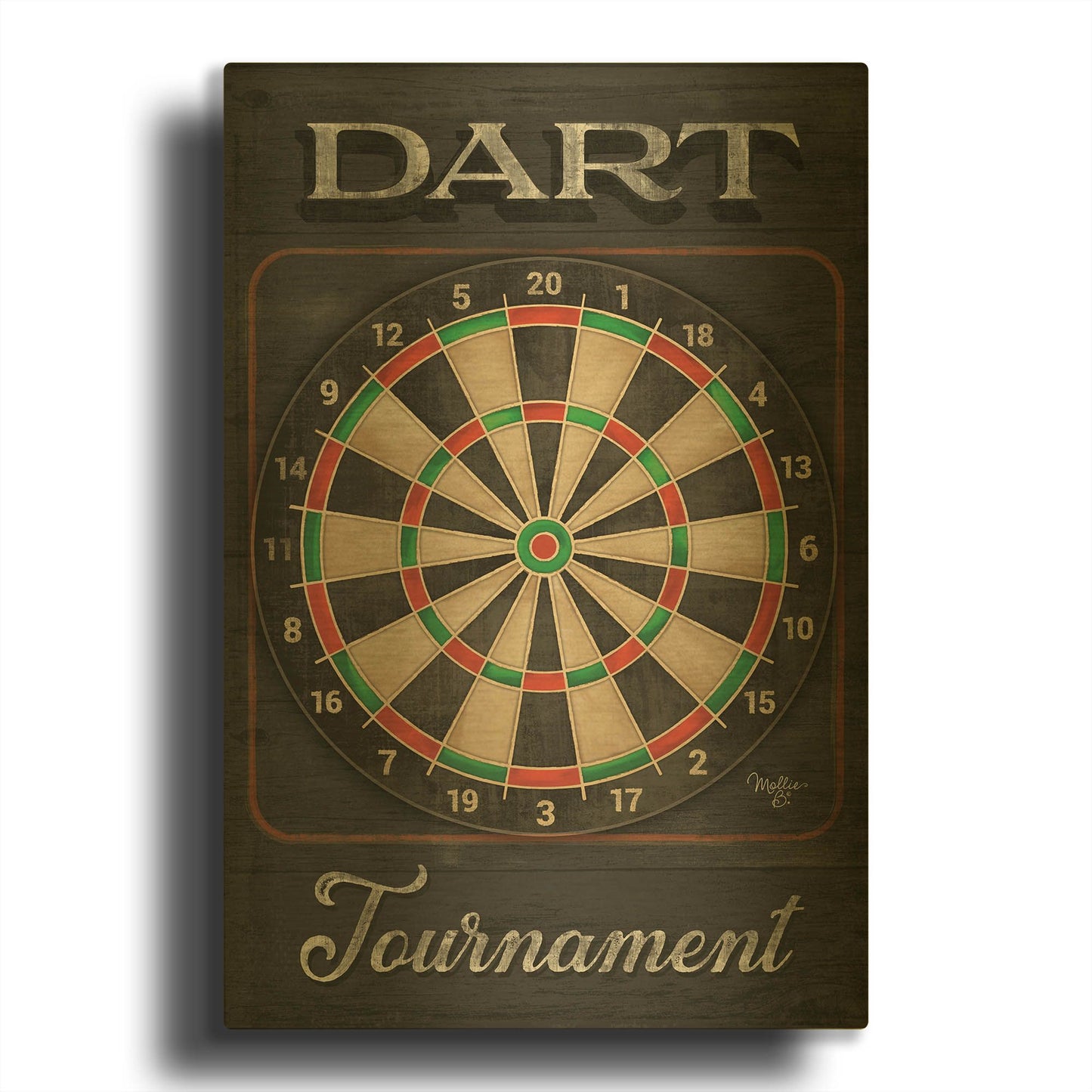 'Dart Tournament' By Mollie B Art Gold Metal Wall Art