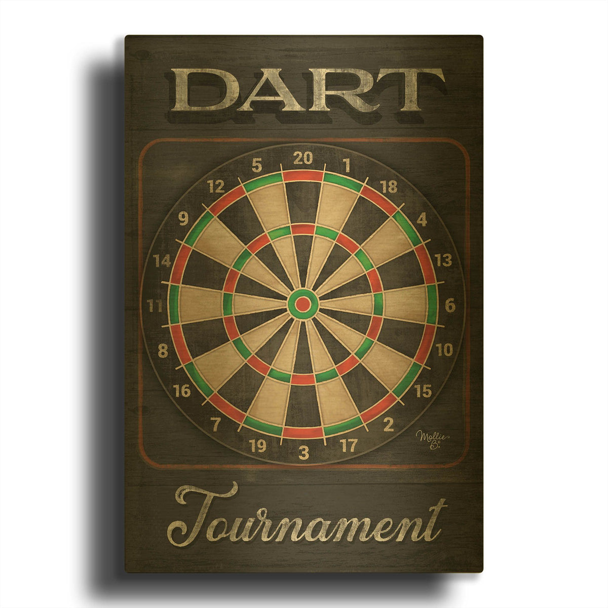'Dart Tournament' By Mollie B Art Gold Metal Wall Art