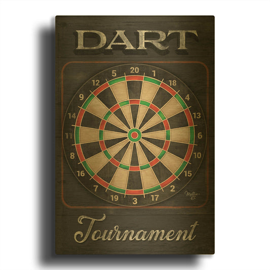 'Dart Tournament' By Mollie B Art Gold Metal Wall Art