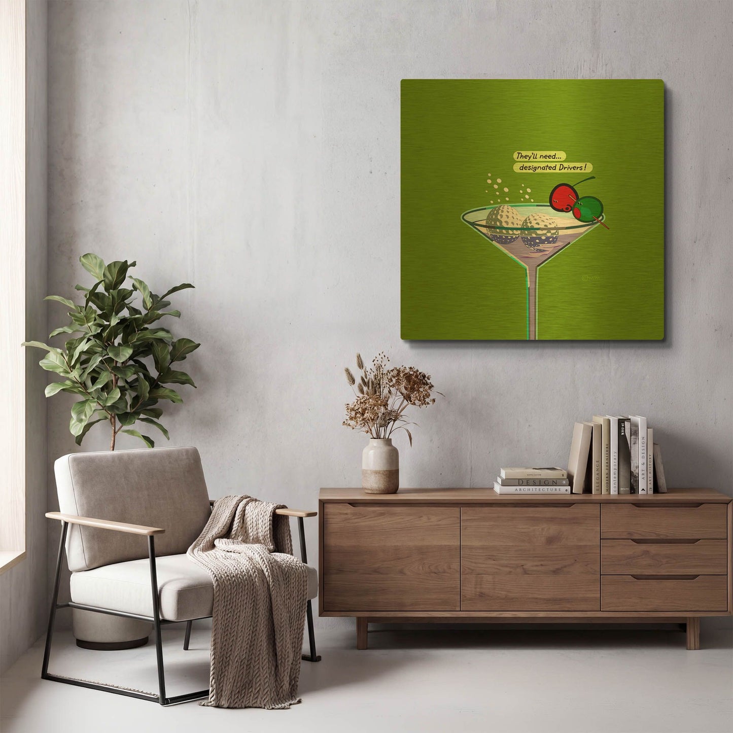 'Designated Drivers' By Chuck Wimmer Gold Metal Wall Art