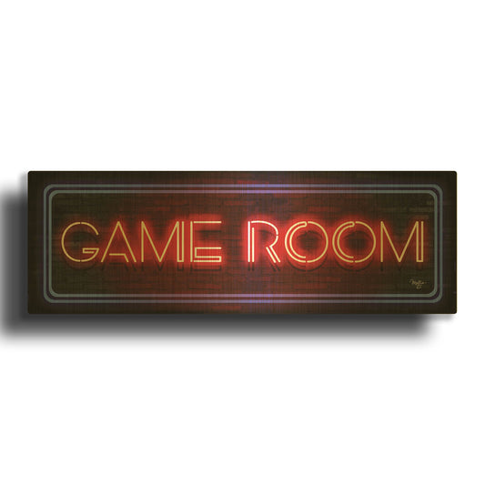'Game Room Neon Sign' By Mollie B Art Gold Metal Wall Art