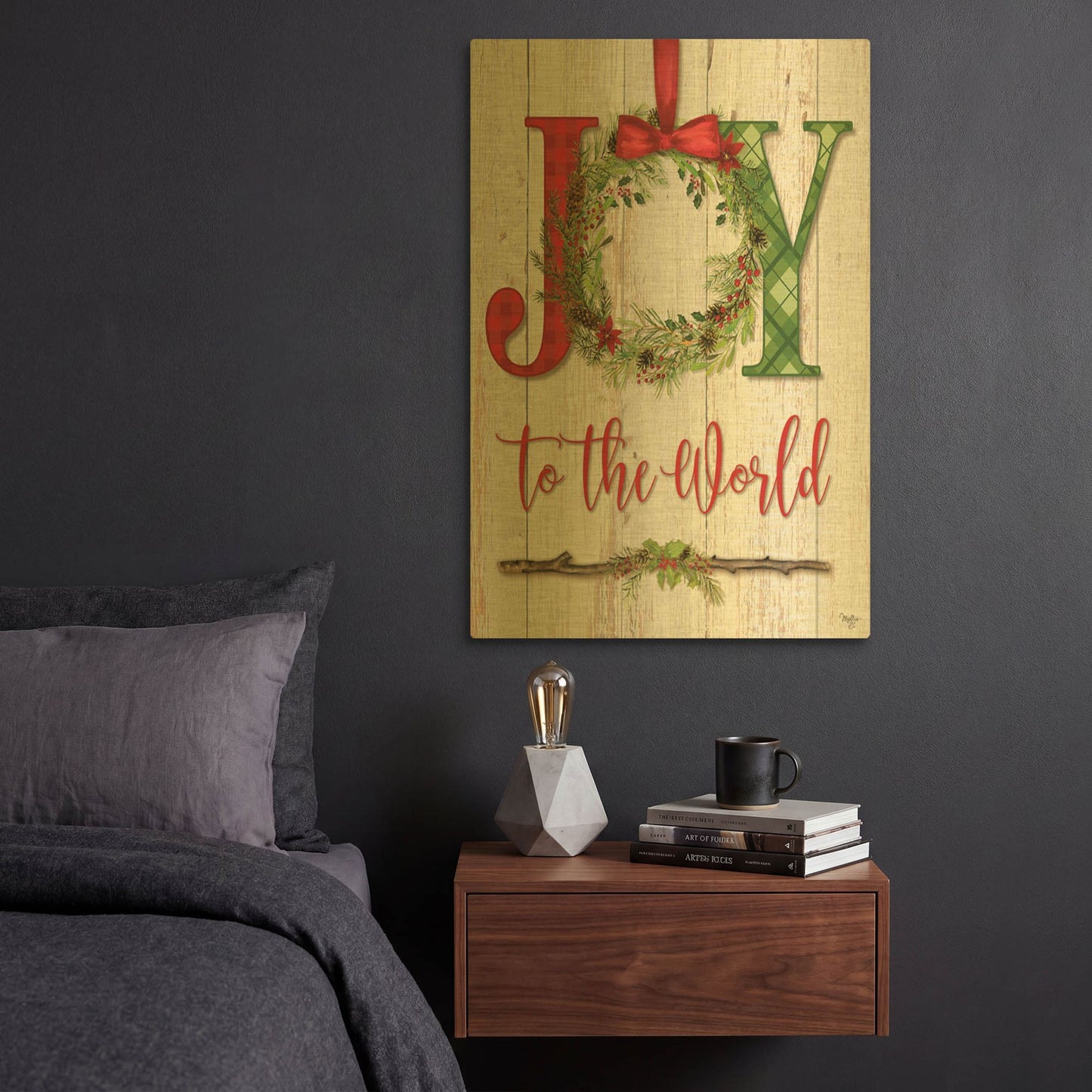 'Joy to the World' By Mollie B Art Gold Metal Wall Art