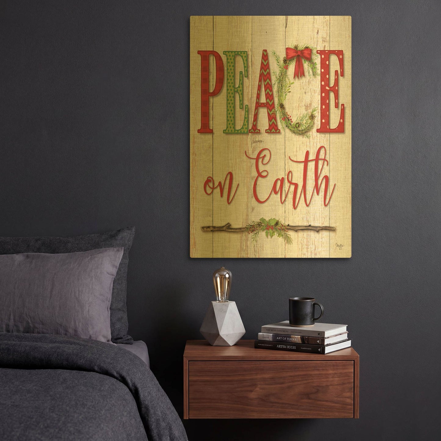 'Peace on Earth' By Mollie B Art Gold Metal Wall Art