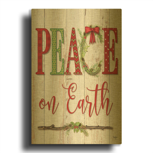 'Peace on Earth' By Mollie B Art Gold Metal Wall Art