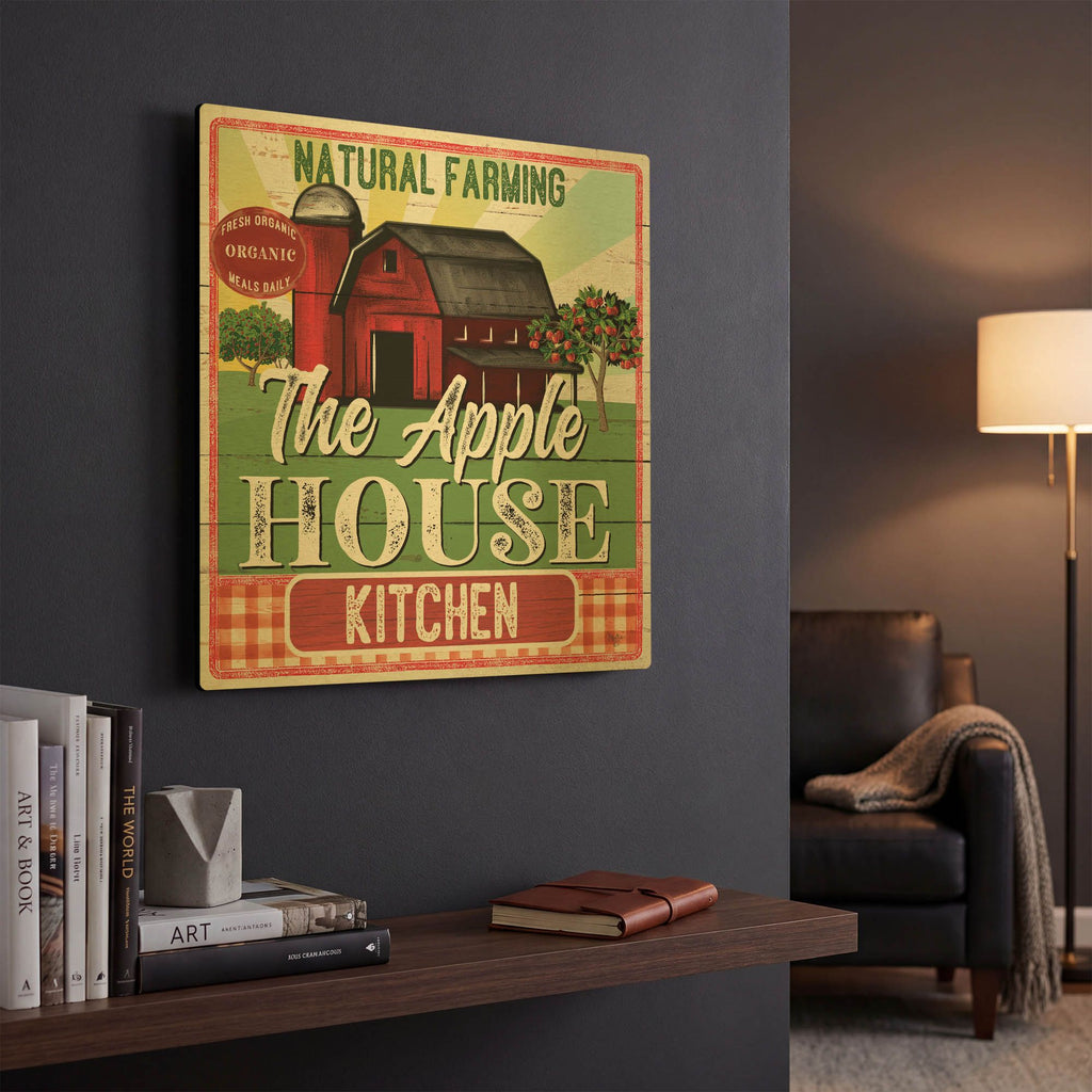 'The Apple House Kitchen' By Mollie B Art Gold Metal Wall Art