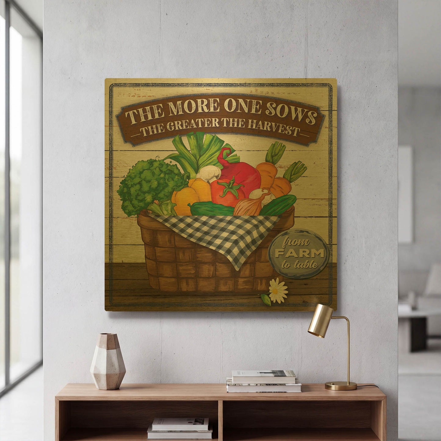 'The More One Sows' By Mollie B Art Gold Metal Wall Art