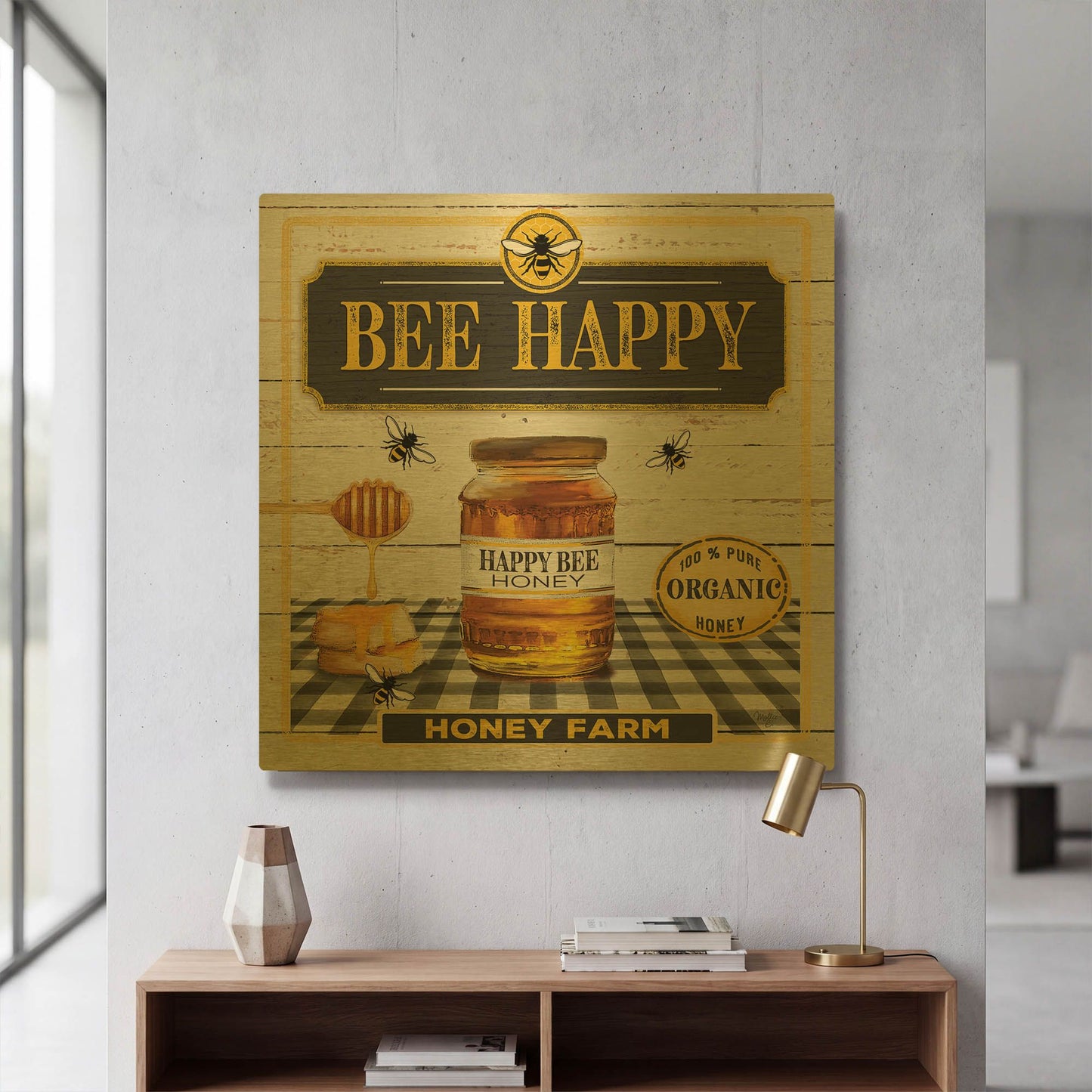 'Honey' By Mollie B Art Gold Metal Wall Art