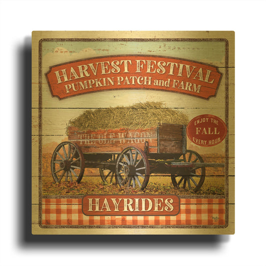 'Harvest Festival' By Mollie B Art Gold Metal Wall Art