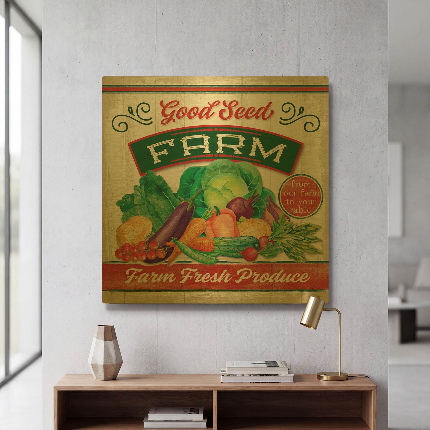 'Good Seed' By Mollie B Art Gold Metal Wall Art