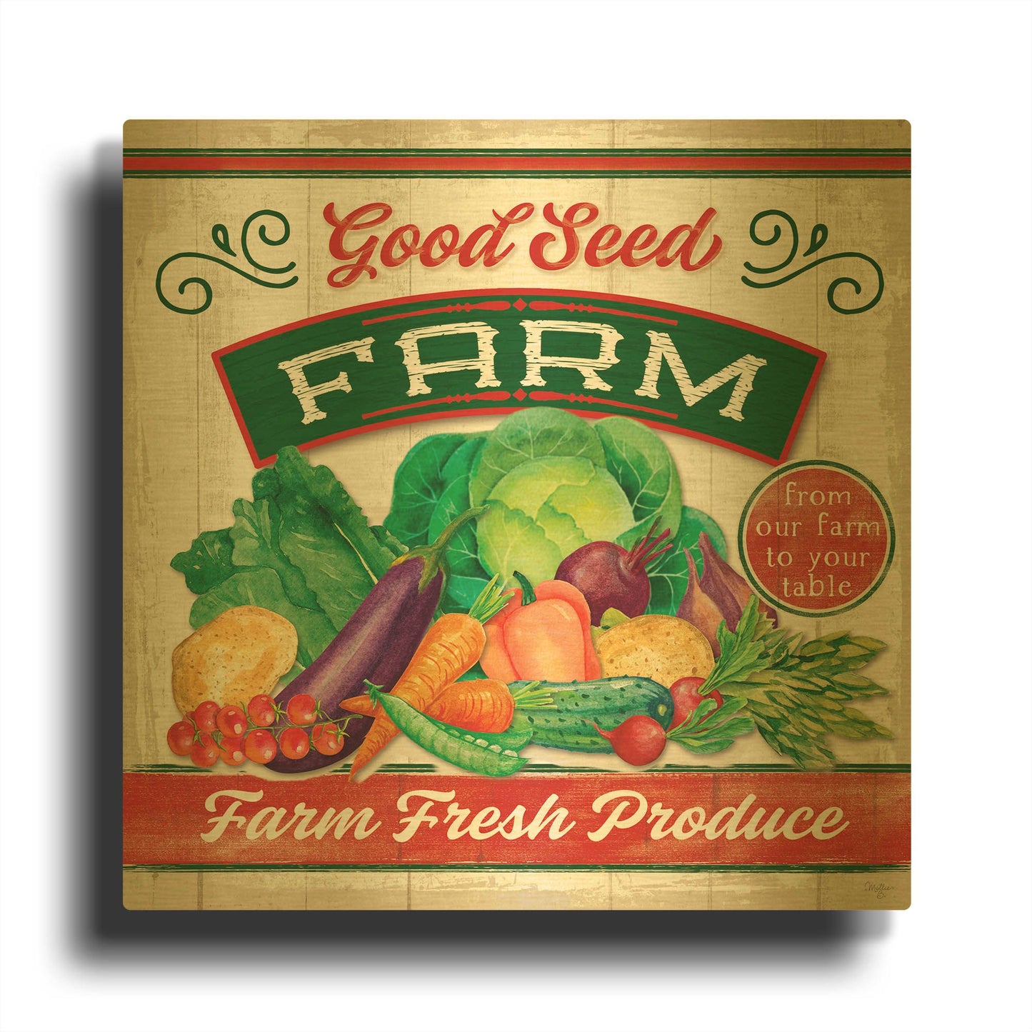 'Good Seed' By Mollie B Art Gold Metal Wall Art