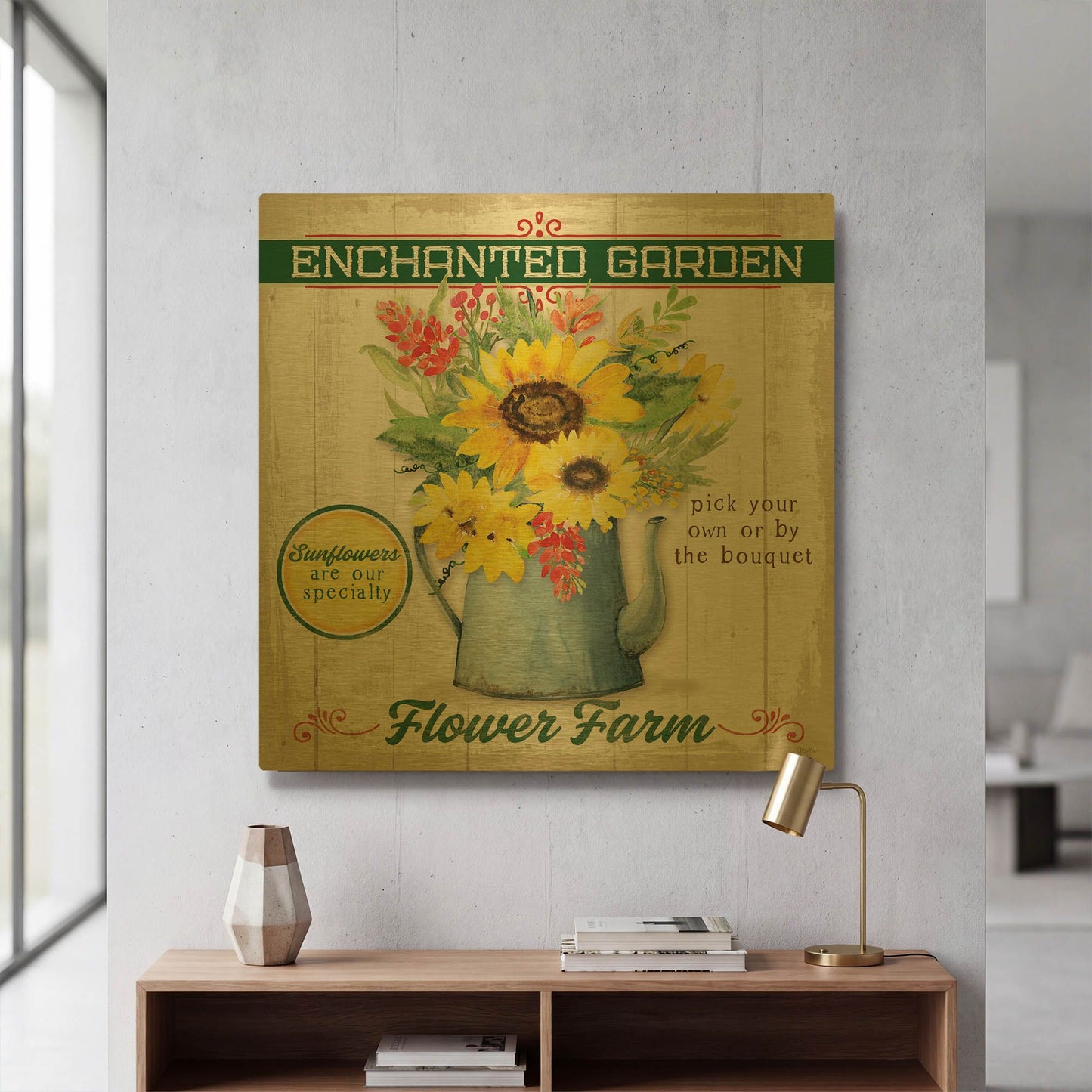 'Sunflower' By Mollie B Art Gold Metal Wall Art