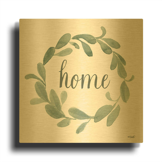 'Welcome Home Wreath' By Kate Sherrill Gold Metal Wall Art
