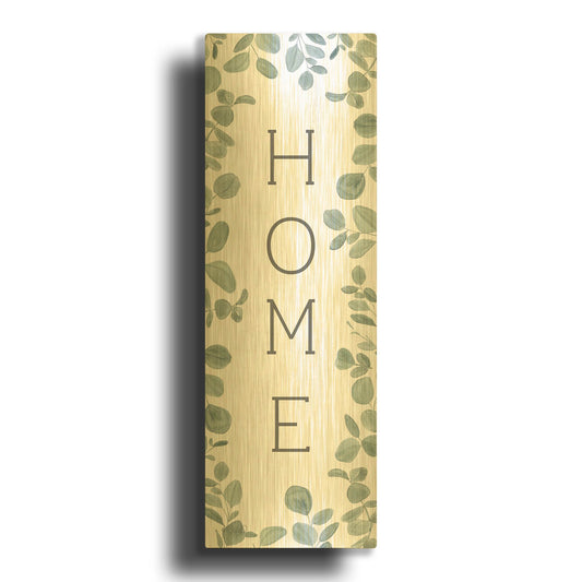 'Home Eucalyptus II' By Kate Sherrill Gold Metal Wall Art