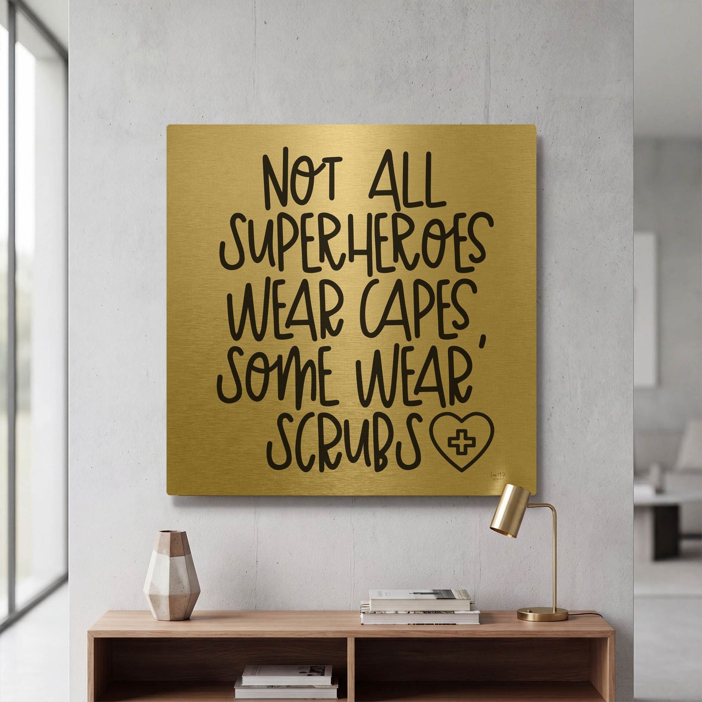 'Not All Superheroes Wear Capes' By Lux + Me Gold Metal Wall Art