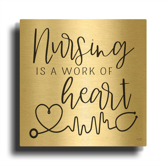 'Nursing a Work of Heart' By Lux + Me Gold Metal Wall Art