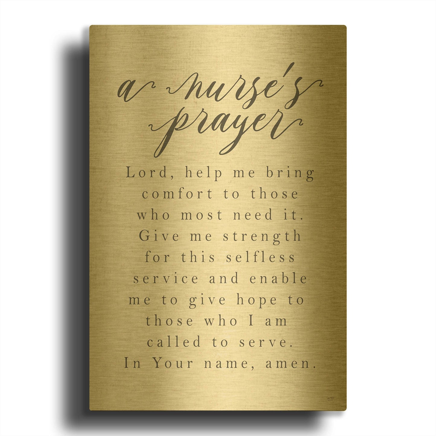 'A Nurse' By Lux + Me Gold Metal Wall Art