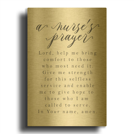 'A Nurse' By Lux + Me Gold Metal Wall Art