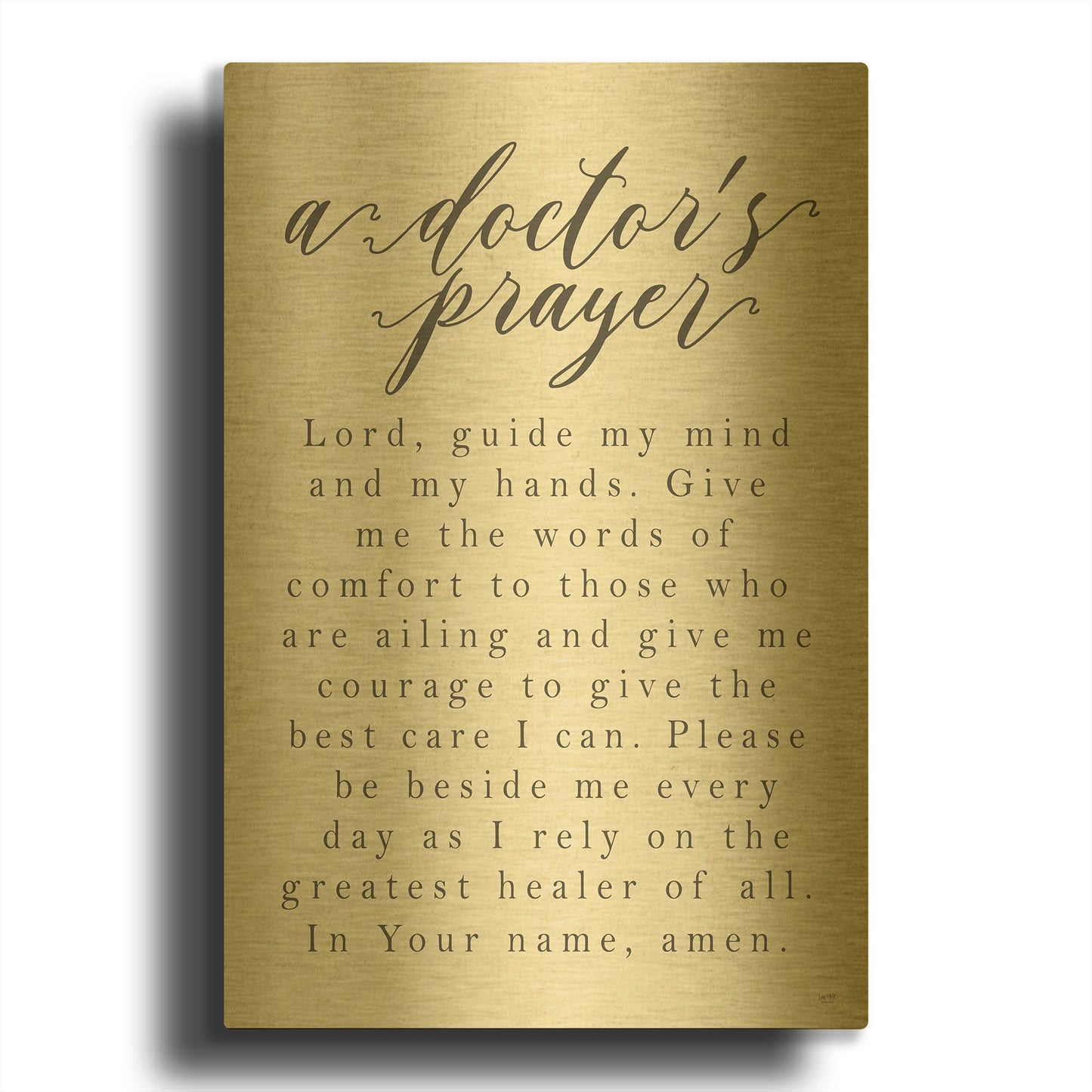 'A Doctor' By Lux + Me Gold Metal Wall Art