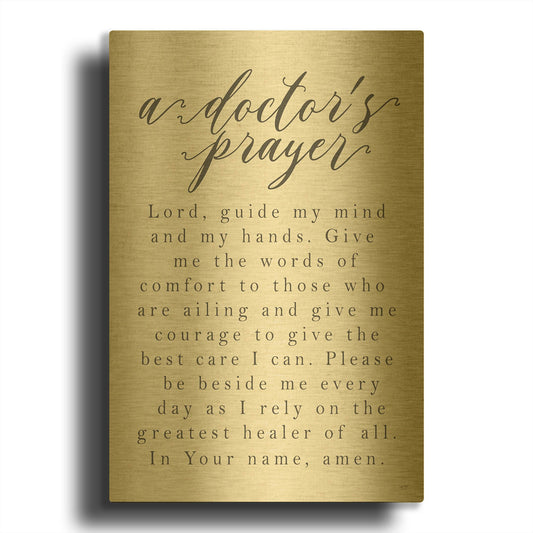 'A Doctor' By Lux + Me Gold Metal Wall Art