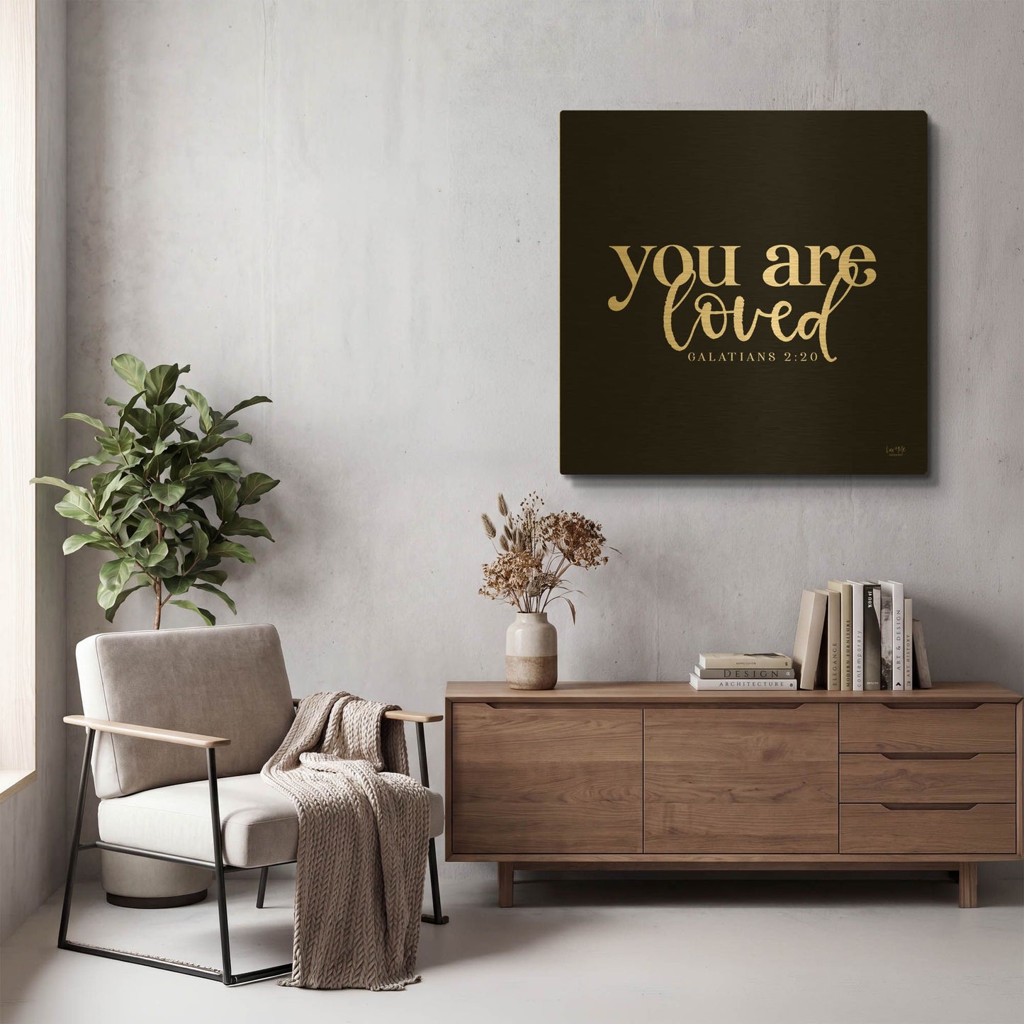 'You Are Loved' By Lux + Me Gold Metal Wall Art