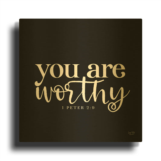 'You Are Worthy' By Lux + Me Gold Metal Wall Art