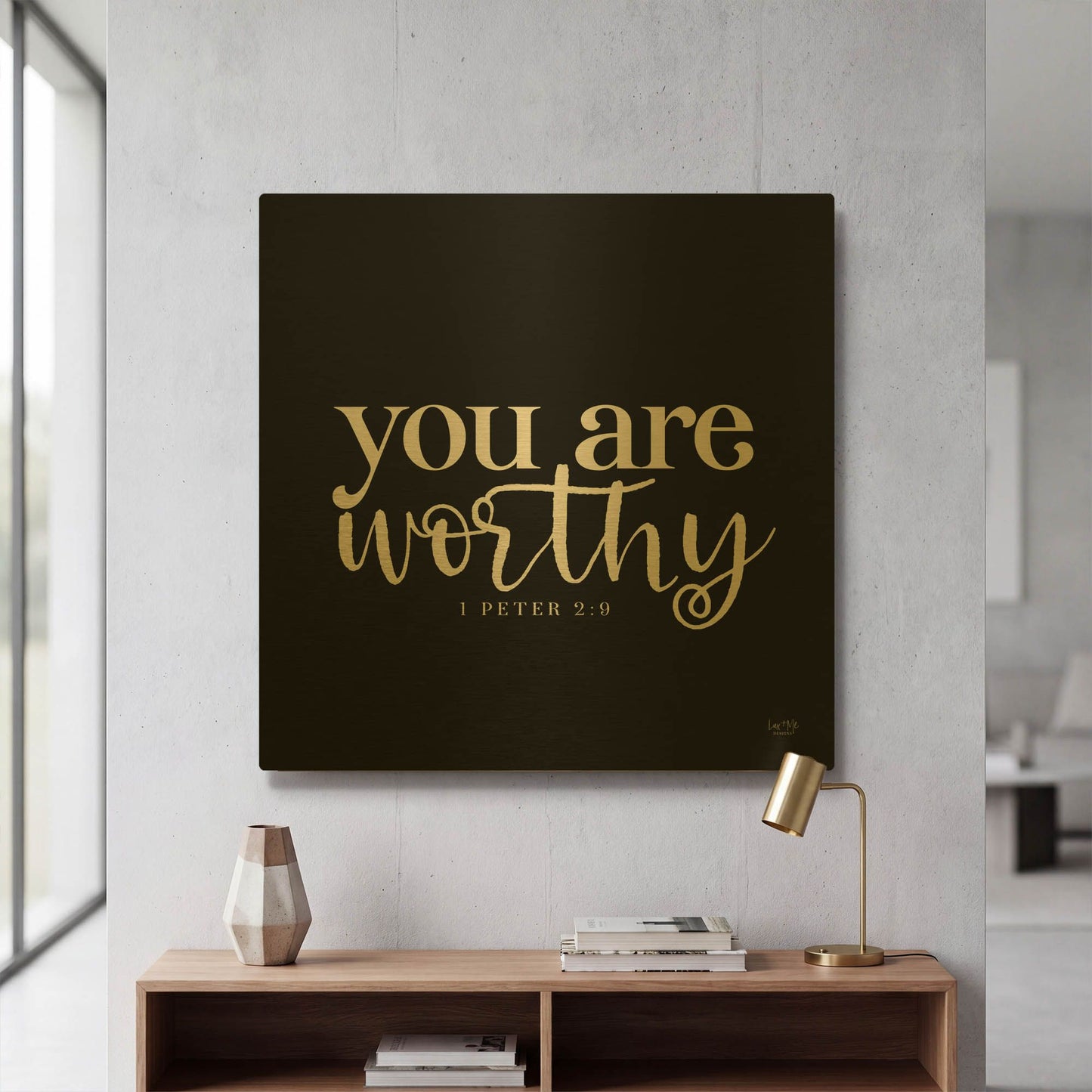 'You Are Worthy' By Lux + Me Gold Metal Wall Art