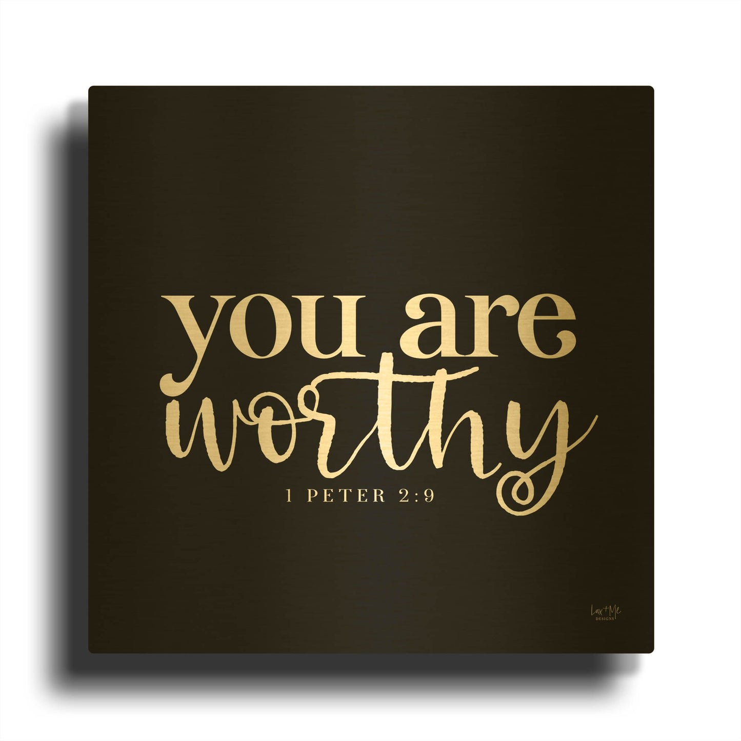 'You Are Worthy' By Lux + Me Gold Metal Wall Art