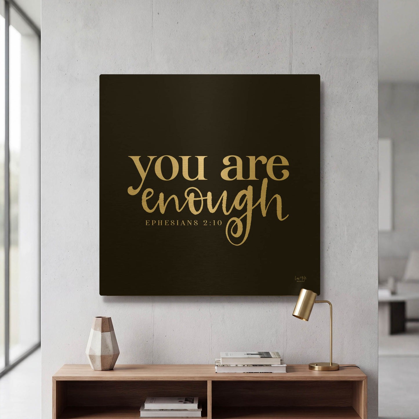 'You Are Enough' By Lux + Me Gold Metal Wall Art