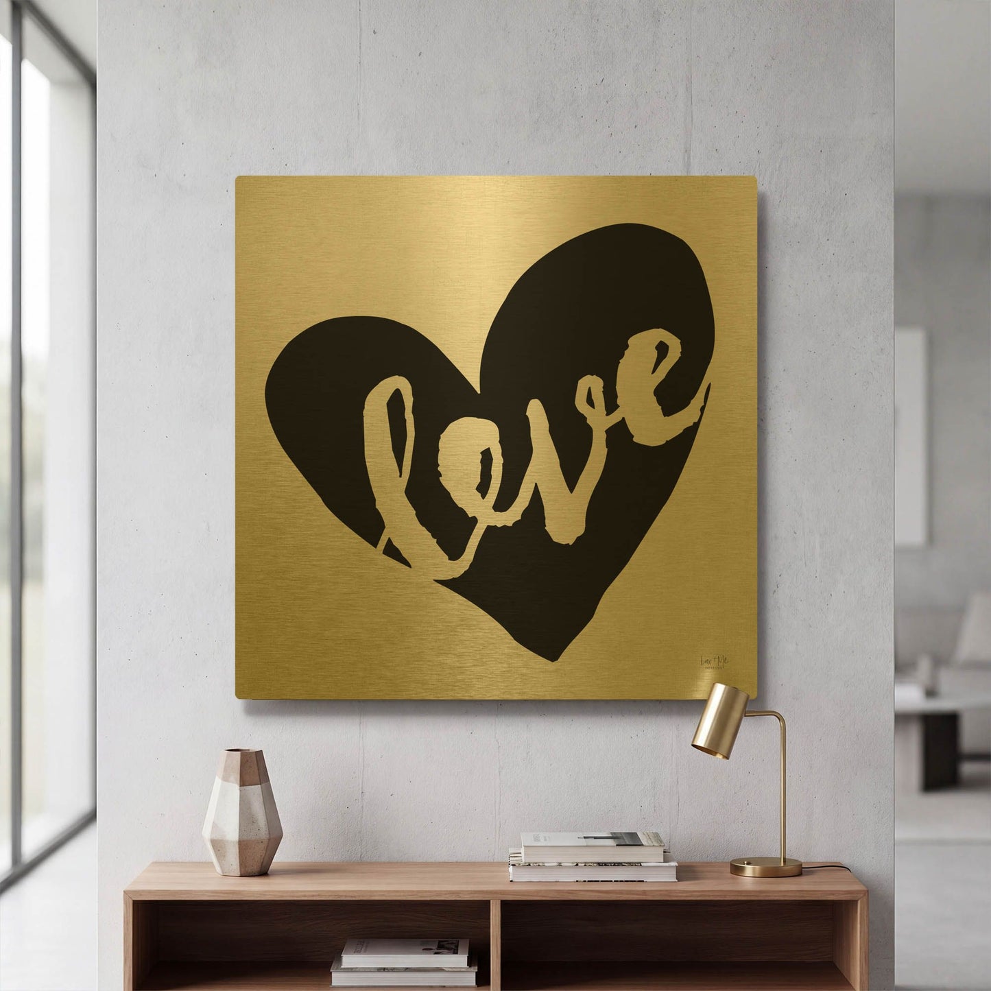 'Love' By Lux + Me Gold Metal Wall Art