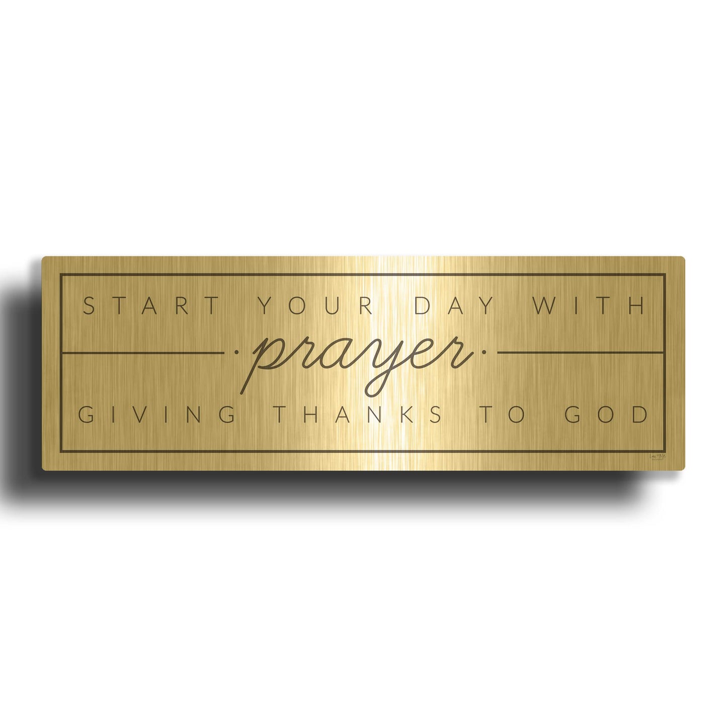 'Start Your Day with Prayer' By Lux + Me Gold Metal Wall Art
