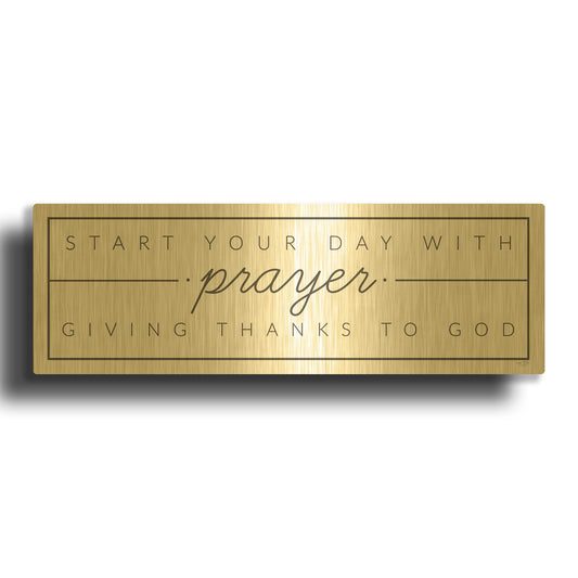 'Start Your Day with Prayer' By Lux + Me Gold Metal Wall Art