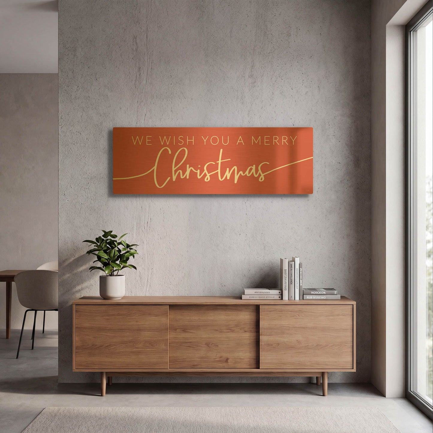 'We Wish You a Merry Christmas' By Lux + Me Gold Metal Wall Art