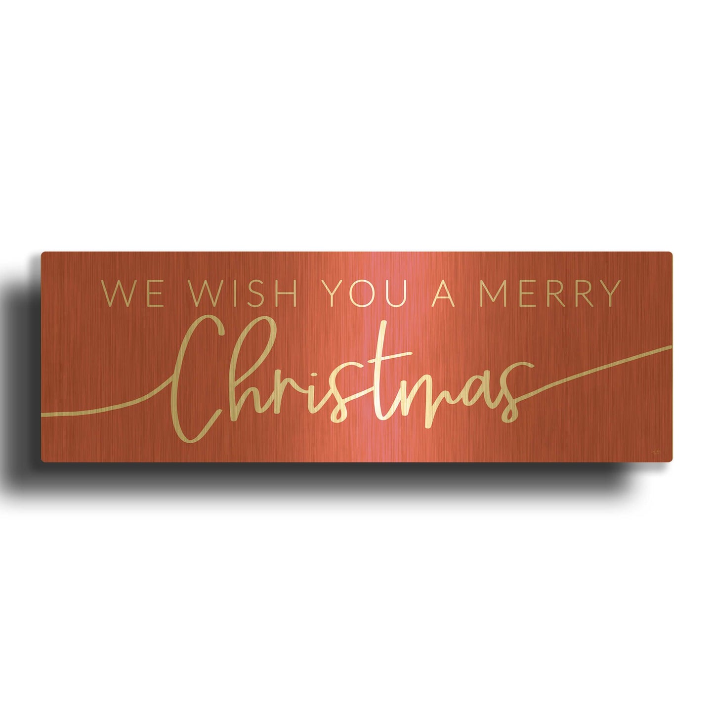 'We Wish You a Merry Christmas' By Lux + Me Gold Metal Wall Art