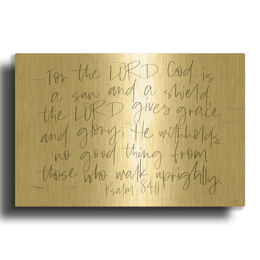 'Sun and a Shield' By Lux + Me Gold Metal Wall Art