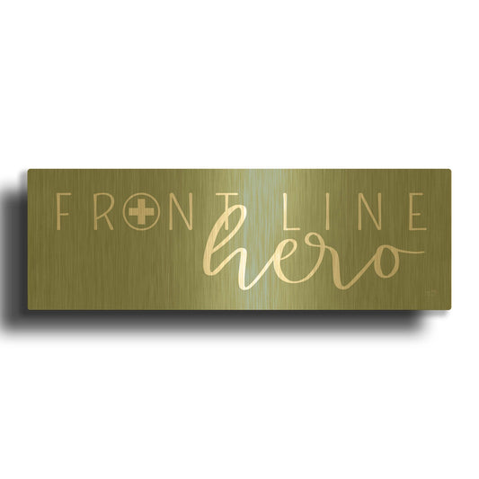 'Front Line Hero' By Lux + Me Gold Metal Wall Art