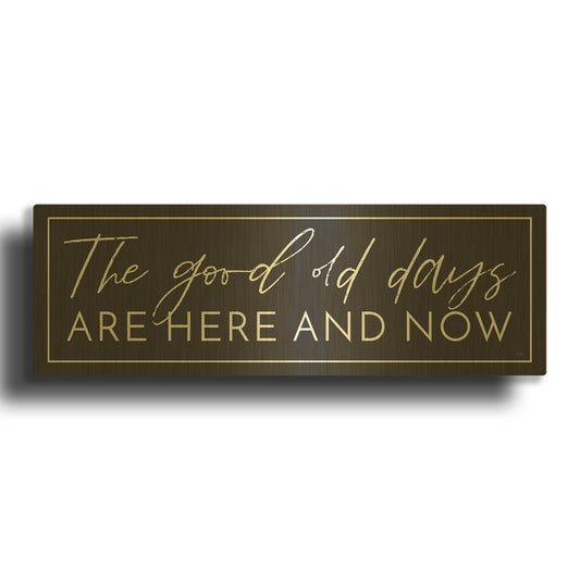 'The Good Old Days' By Lux + Me Gold Metal Wall Art