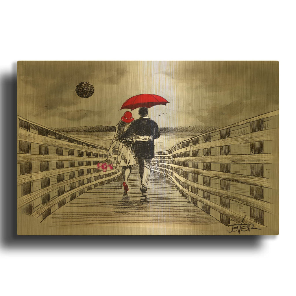 'Boardwalk' By Loui Jover Gold Metal Wall Art